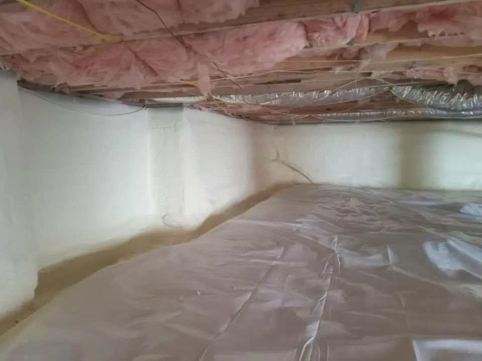 Crawl space encapsulation with closed-cell spray foam for Roof Waterproofing in Atchison